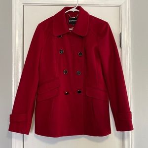 Express Red Pea Coat